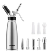 OSJ COOK professional aluminum whipped cream dispenser 500ml for cafe-quality toppings