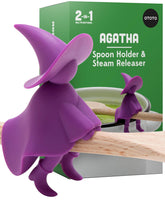 OTOTO Agatha spoon rest on pot keeps counters clean during cooking.