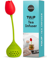 OTOTO Tulip tea infuser in cup delivering a fresh loose-leaf brew.