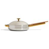 Our Place Titanium Always Pan Pro on a stovetop for quick weeknight meals.
