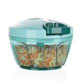 Ourokhome manual food processor blue bowl with lid ready for chopping