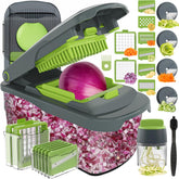 Ourokhome Veggie Chopper 12in1 blades deliver quick, uniform chopping.