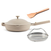 Our Place Always Pan 2.0 top view shows compact all in one cookware.