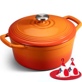 Overmont Dutch Oven with wide handles for easy lifting and safe transfers