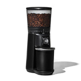 OXO Brew conical burr grinder matte black with uniform grounds for rich flavor