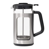 OXO Brew 32oz stainless steel French Press ready to brew rich coffee.