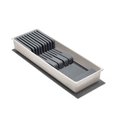 OXO Good Grips compact knife drawer organizer in-drawer view, maximizing space and safety.