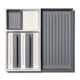 OXO Good Grips drawer organizer highlighting a large open area for long utensils