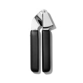 OXO Good Grips Garlic Press hopper view highlights large capacity for multiple cloves
