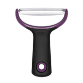 OXO Good Grips Large Vegetable Y-Prep Peeler close-up showing ergonomic handle for comfortable peeling.