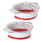 OXO Good Grips Microwave Egg Cooker 2-pack with stay-cool handle for quick breakfasts.