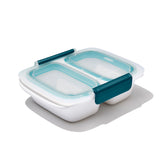 OXO Good Grips Prep & Go top view shows two compartments with secure seal for travel