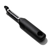 OXO Good Grips Serrated Peeler blade closeup showing sharp serration for soft skins