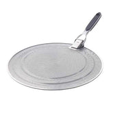 OXO Good Grips splatter screen in perforated stainless steel reduces grease while cooking.