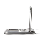 OXO Good Grips Spoon Rest with Lid Holder, front view, keeps countertops tidy.