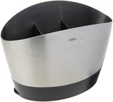 OXO Good Grips utensil holder front view with three compartments for organization