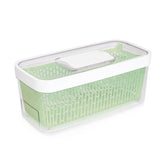 OXO GreenSaver Produce Keeper lid vent demonstrates adjustable humidity for fresher produce