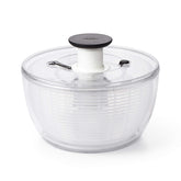 OXO Salad Spinner base view showing a stable, sturdy bowl ready for countertop use.