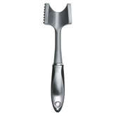 OXO SteeL dishwasher-safe meat tenderizer for easy cleanup after prep.