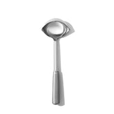OXO Steel Ladle angled head for easy scooping and less mess
