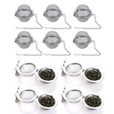 OXT tea infuser set close-up showing 10 stainless steel balls for richer loose-leaf flavor