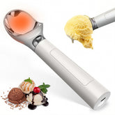 oyeftp heated ice cream scoop front view with LED display for precise scooping.