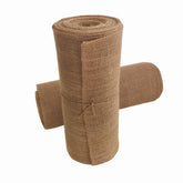 OZXCHIXU jute burlap table runner on a rustic wedding table for warm charm