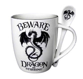 Pacific Giftware dragon-stirring mug close-up for cozy tea moments.