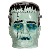 Pacific Giftware Frankenstein head ceramic cookie jar, front view, a playful kitchen centerpiece for cookies.