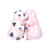 Pacific Giftware hugging pigs magnetic salt and pepper shakers on the counter for mess-free dining