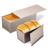 PADELE Pullman loaf pan 13x4 large with lid for even heat and clean slices