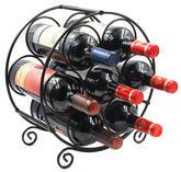PAG 7-bottle wine rack front view shows durable metal construction and space-saving design.