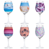 PAGOW wine glass sleeve design 1 in rainbow colors protects temperature and adds party vibes