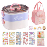 Paidideng Kawaii Bento Box front view, compact for on the go meals
