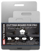 Panbemer titanium cutting board set of three—front view, durable and space-saving.