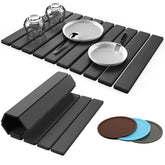 PantaArea stone drying mat folded for compact, stash-friendly storage on the counter.