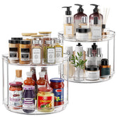 Pantasia 2-pack 2-tier lazy susan turntable with smooth cabinet rotation for easy spice access
