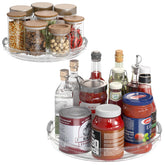 Pantasia two-pack clear lazy Susan front view shows easy access for pantry items