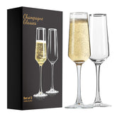 PARACITY champagne flutes 2-pack with 8.5oz capacity for elegant toasts