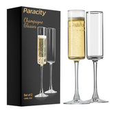 PARACITY champagne flutes elegant 6oz for celebrations and to elevate sparkling pours.