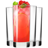 Paracity Highball glasses set of 4 in clear 10oz, ideal for cocktails and iced coffee.