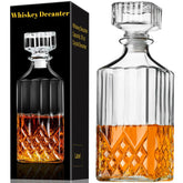 PARACITY whiskey decanter with glass stopper close-up showing crystal clarity for premium spirits