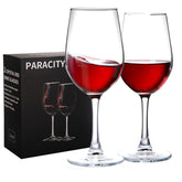 PARACITY wine glasses with clear long stems for elegant tasting and comfortable grip