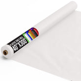 Party Solids white tablecover roll 40x300 ft, ideal for large events.