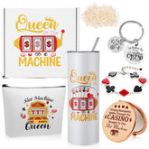 Patelai Queen of the Machine tumbler on a surface, showcasing its temperature-friendly design.