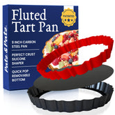 Patz&Patz fluted tart pan 9-inch ready for precise, decorative pies.