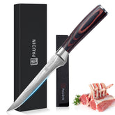 PAUDIN 6-inch boning knife blade close-up for precise deboning and trimming.