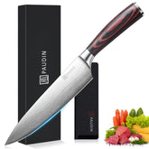 PAUDIN chef knife close-up shows sharp edge for precise cuts