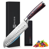 PAUDIN Santoku Knife 7-Inch razor-sharp edge enables precise slicing.