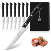 PAUDIN steak knives 8-piece box on display, premium gift-ready.